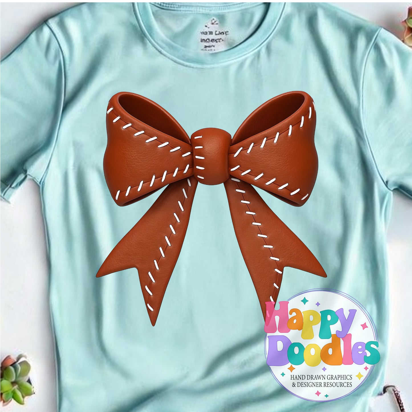 Football Coquette Bow 2 Printable PNG T-Shirt Design - Happy Doodles Designs