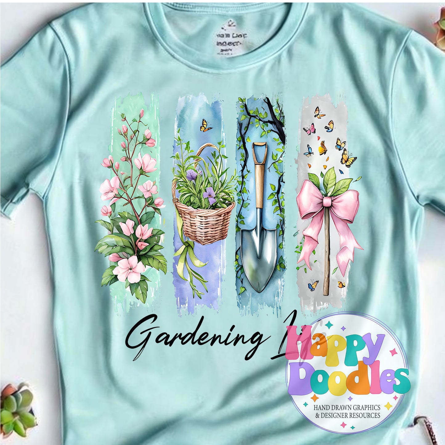 Gardening Life Paint Swatches High Resolution Printable PNG - Happy Doodles Designs