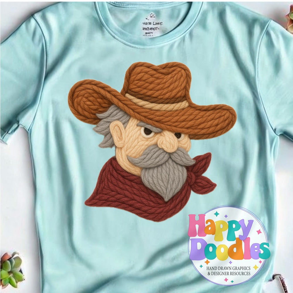 General Yarn Mascot Printable PNG Illustration - Happy Doodles Designs