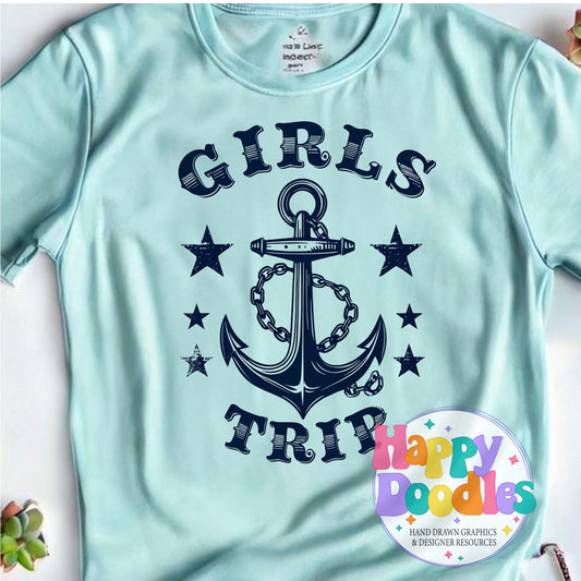 Girls Trip T-Shirt Printable PNG Download - Happy Doodles Designs