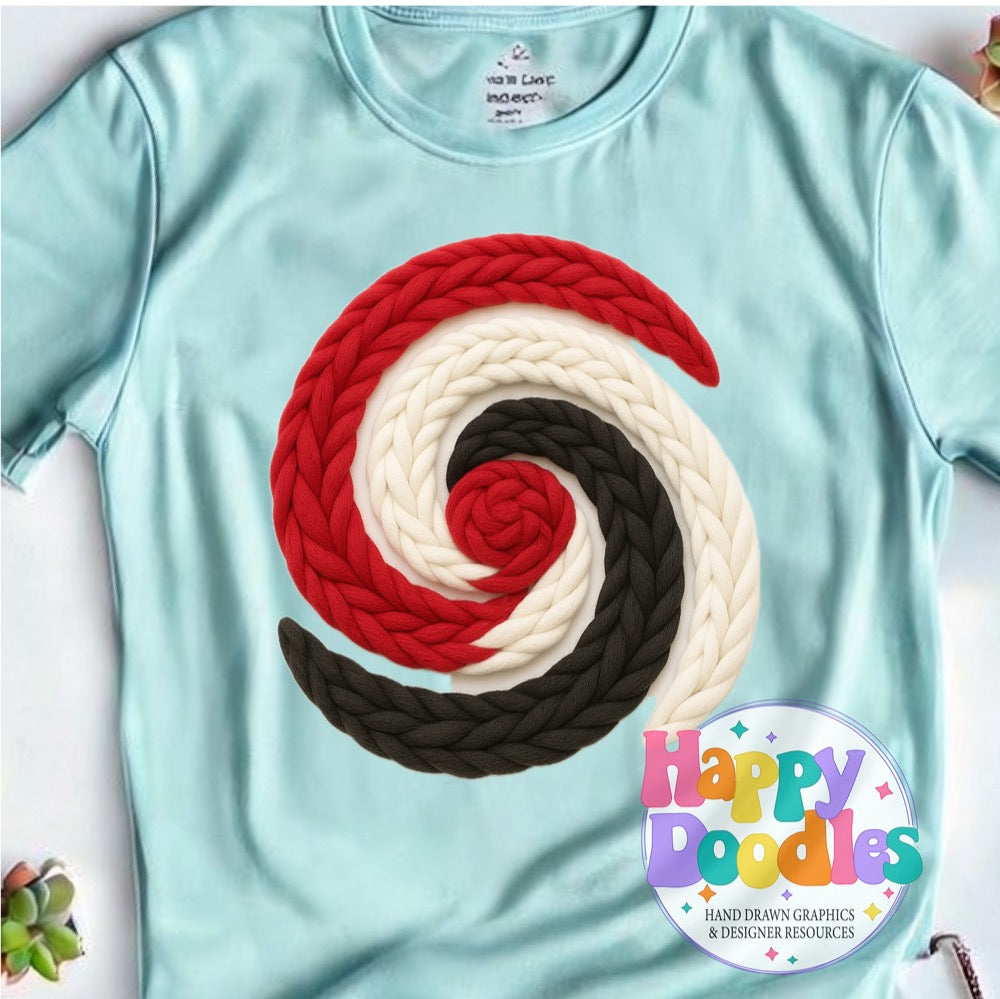 Hurricane Yarn Mascot Printable PNG Illustration - Happy Doodles Designs