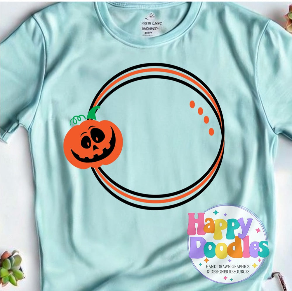 Jackolantern2 Monogram Frame SVG | Festive Monogram Frame Design