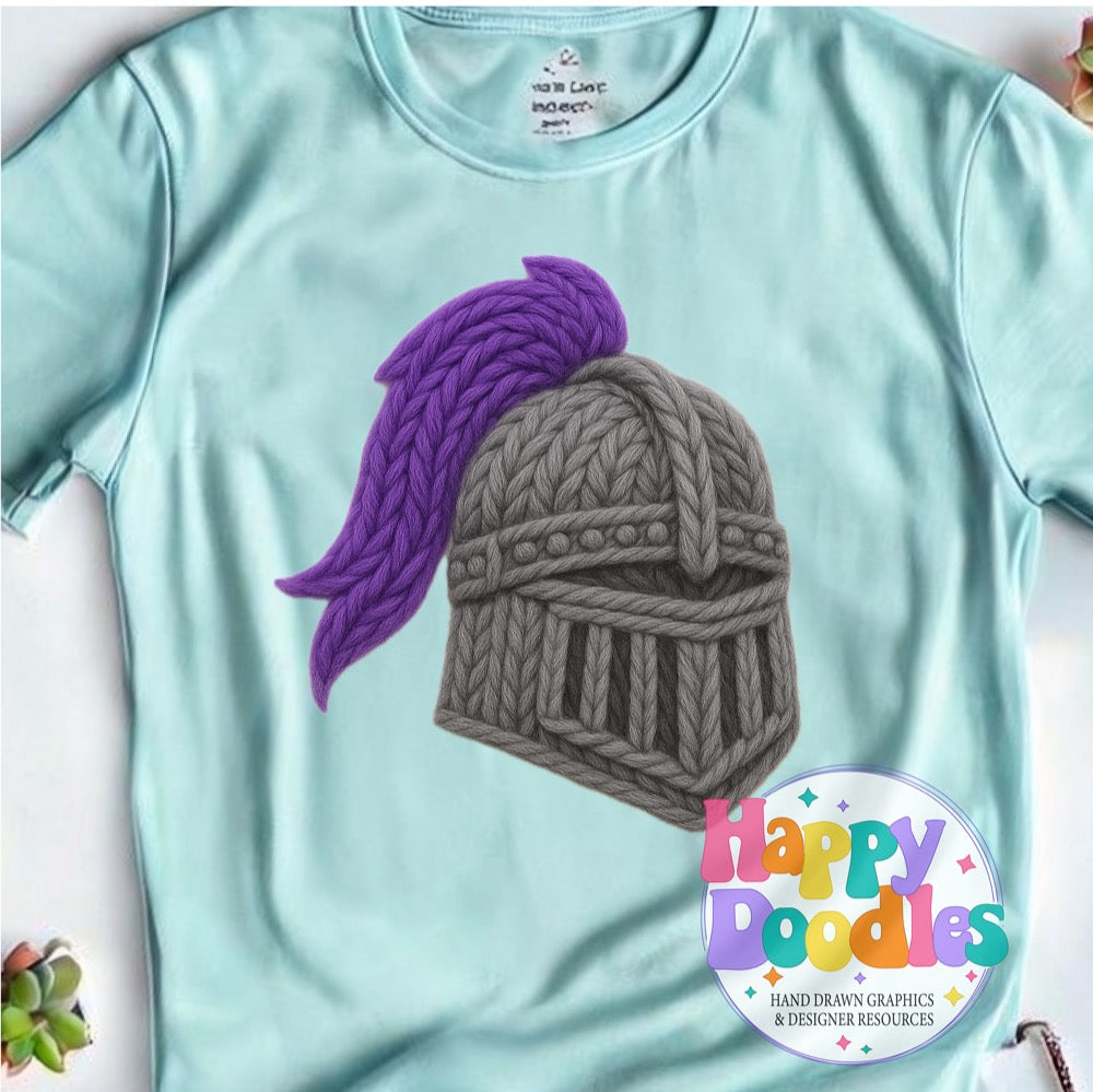 Knight Yarn Mascot Printable PNG Clipart - Happy Doodles Designs