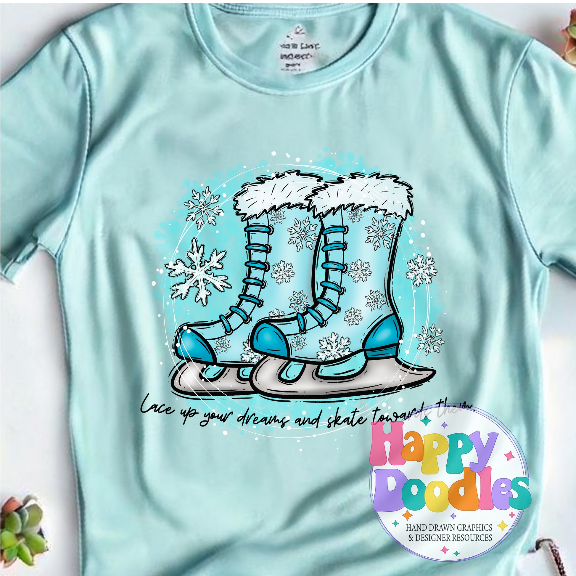Lace Up Dreams Printable PNG for Sublimation & Crafts - Happy Doodles Designs