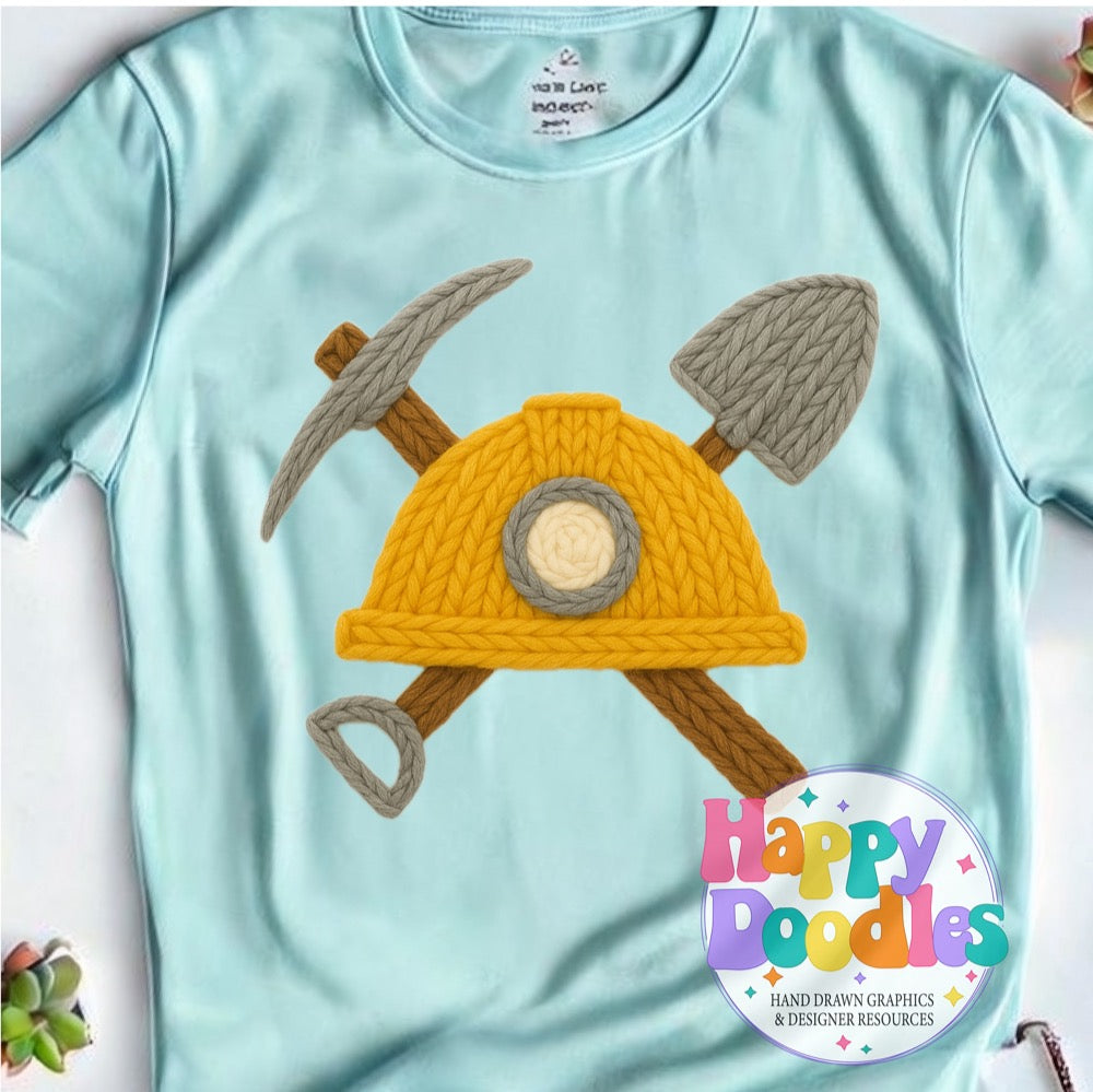 Mine Yarn Mascot Printable PNG Illustration - Happy Doodles Designs