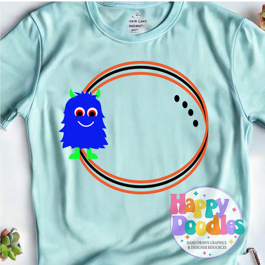 Monster Monogram Frame SVG | Fun Holiday Monogram Frame for Crafts