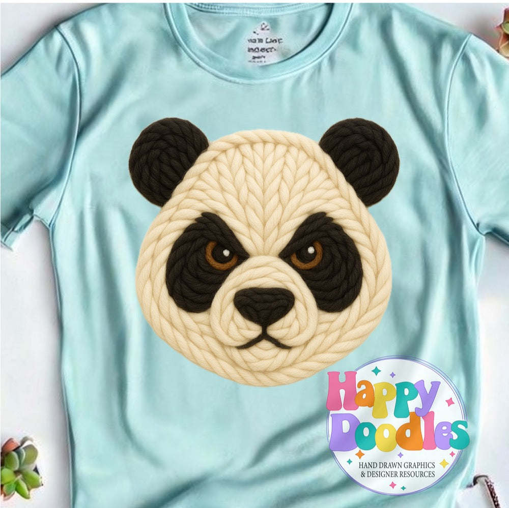 Panda Yarn Mascot Printable Mascot PNG - Happy Doodles Designs