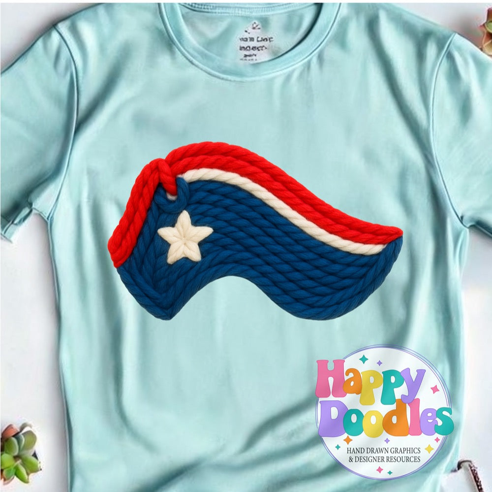 Patriot Yarn Mascot Printable PNG Download - Happy Doodles Designs