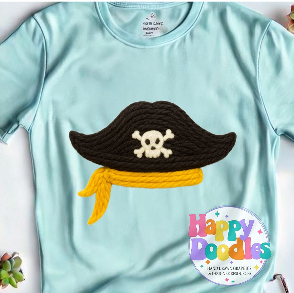 Pirate Yarn Mascot Printable PNG Download - Happy Doodles Designs