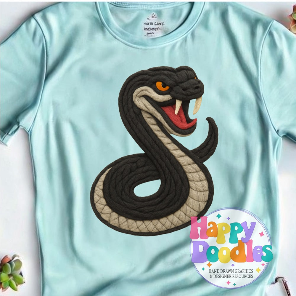 Rattler Yarn Mascot Printable PNG Download - Happy Doodles Designs