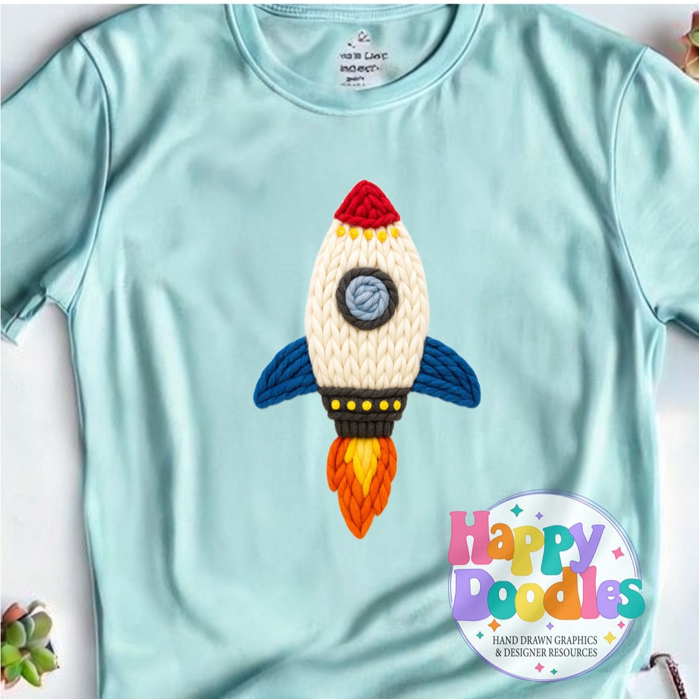 Rocket Yarn Mascot High Resolution PNG Clip Art - Happy Doodles Designs