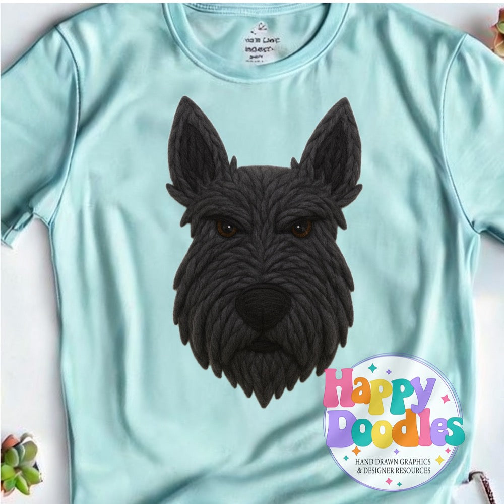 Scottie Yarn Mascot Printable Mascot PNG - Happy Doodles Designs