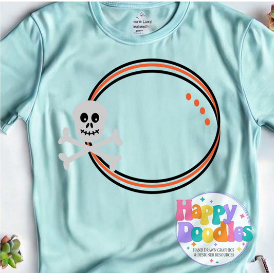 Skull Bones Monogram Frame SVG | Spooky Cute Monogram Frame for Cricut & Silhouette