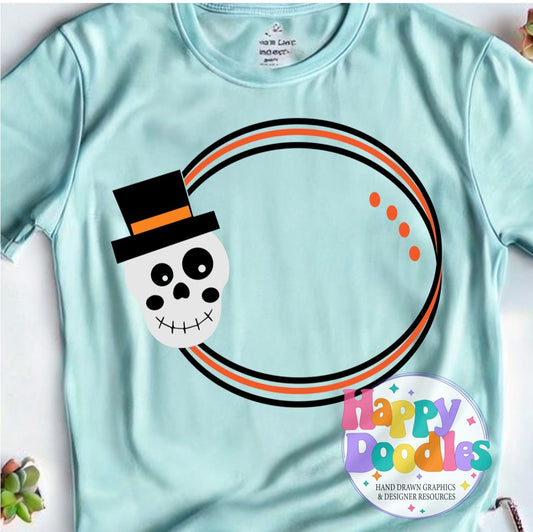 Skull Monogram Frame SVG | DIY Monogram Frame SVG Cut File