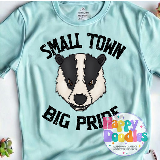 Small Town Big Pride Badger DIY Printable PNG - Happy Doodles Designs