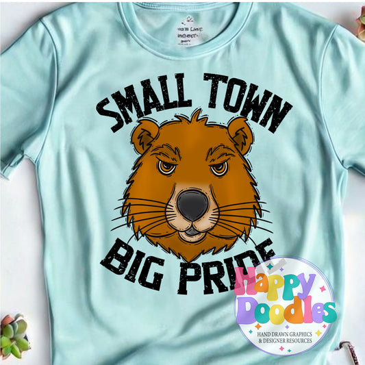 Small Town Big Pride Beavers DIY Printable PNG - Happy Doodles Designs