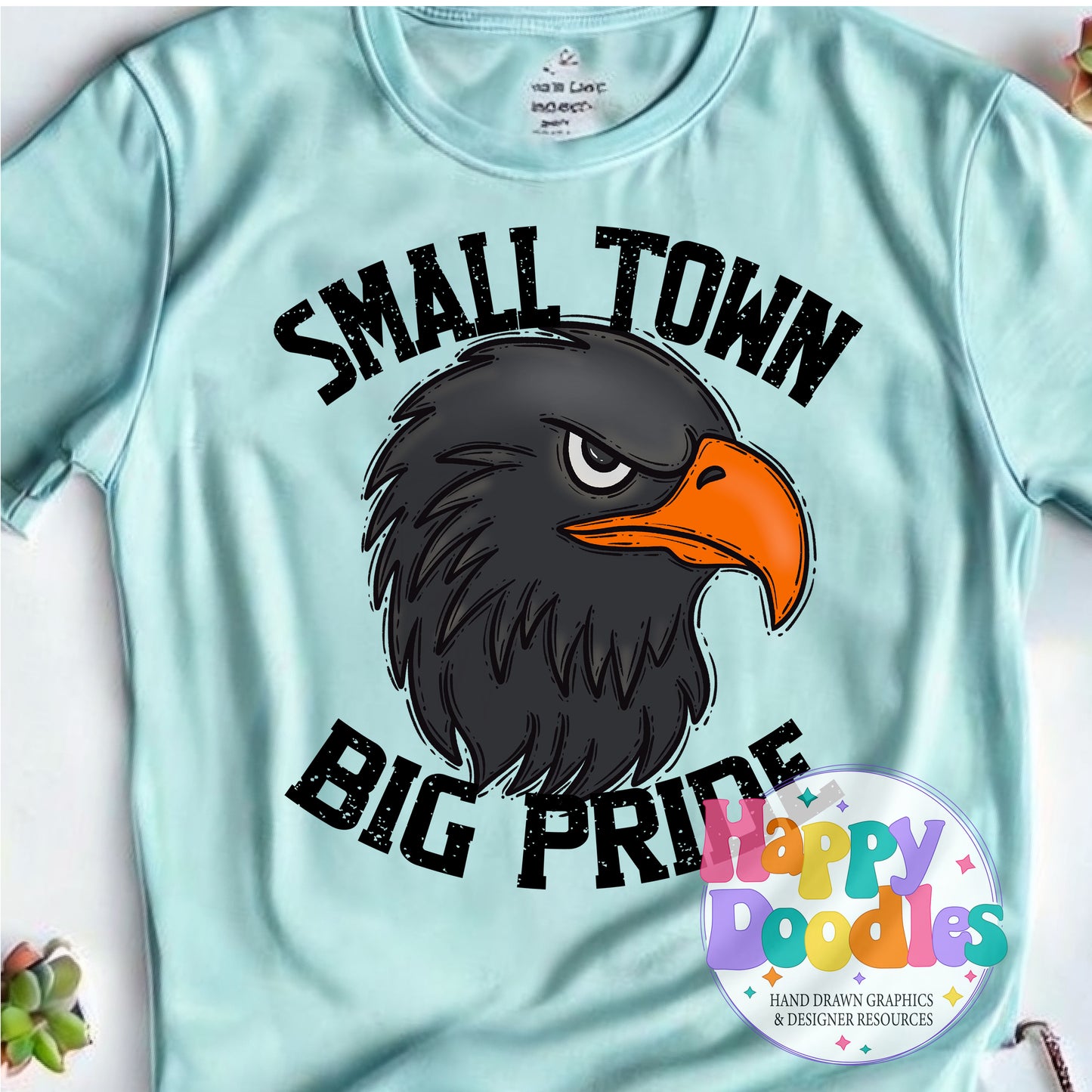 Small Town Big Pride Black Hawks Printable PNG for Sublimation - Happy Doodles Designs