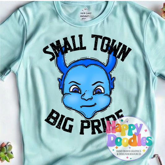 Small Town Big Pride Blue Devils Printable PNG Design - Happy Doodles Designs