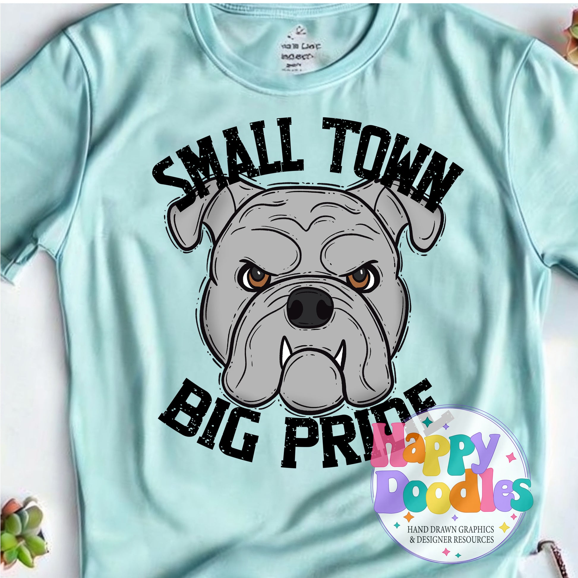 Small Town Big Pride Bulldogs Grey DIY Printable PNG - Happy Doodles Designs