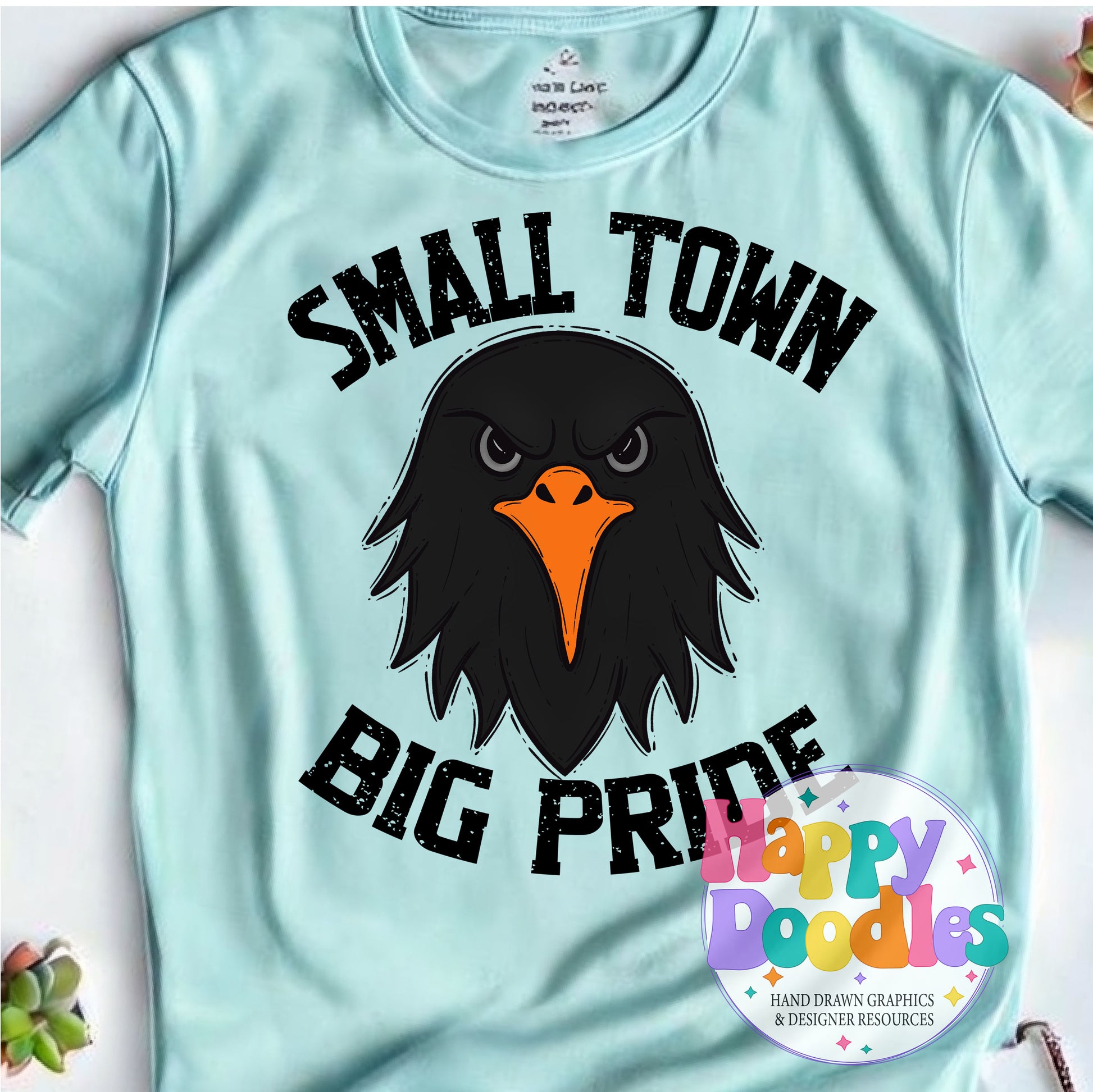 Small Town Big Pride Crow DIY Printable PNG - Happy Doodles Designs