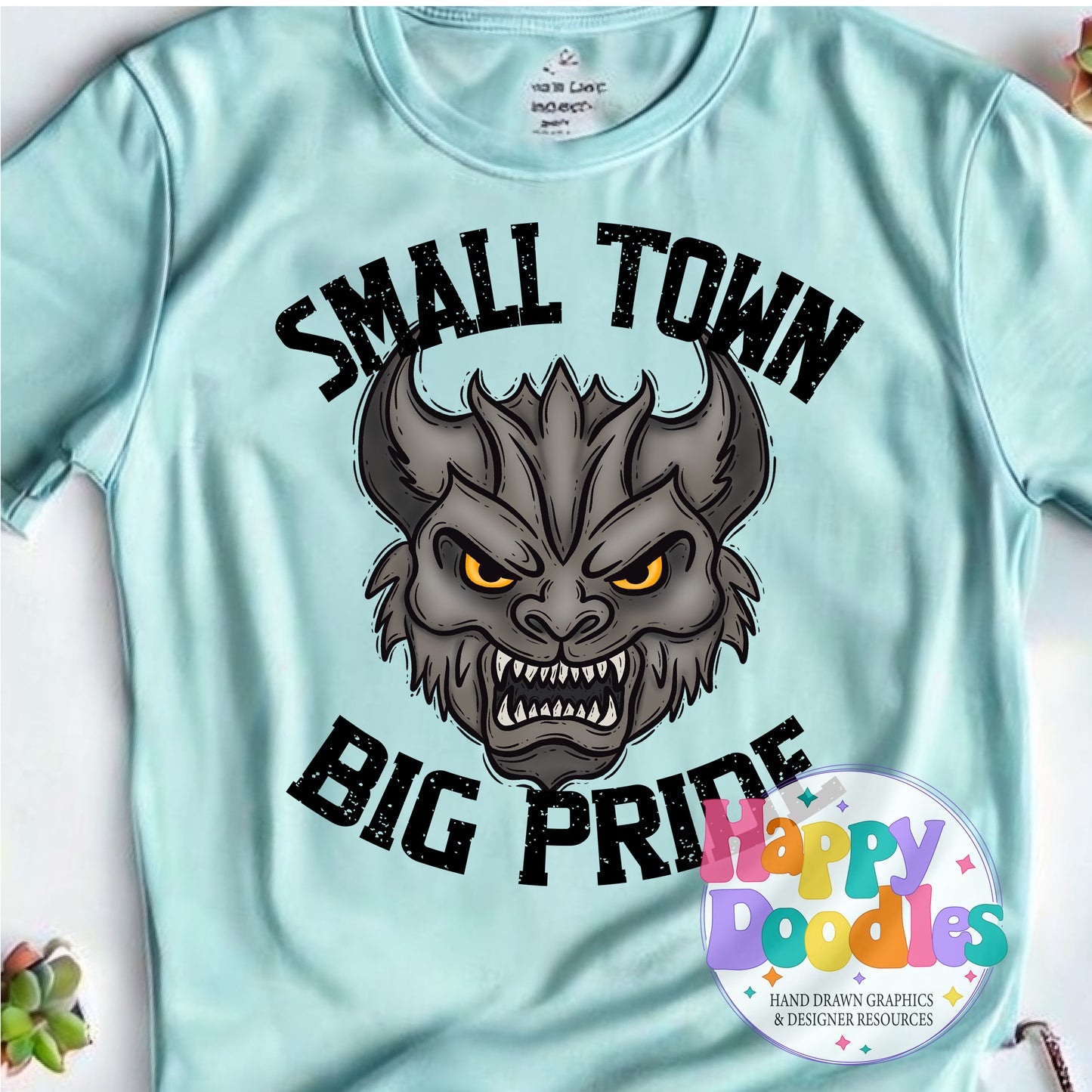 Small Town Big Pride Gargoyles Printable PNG Download - Happy Doodles Designs