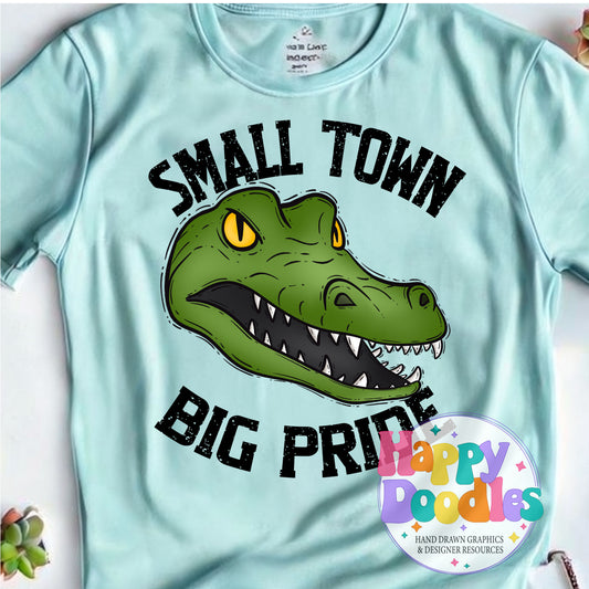 Small Town Big Pride Gators Printable PNG for Sublimation - Happy Doodles Designs