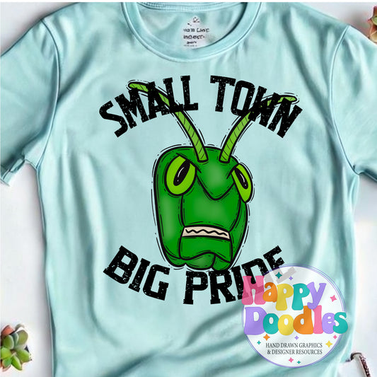 Small Town Big Pride Grasshoppers Printable PNG Design - Happy Doodles Designs