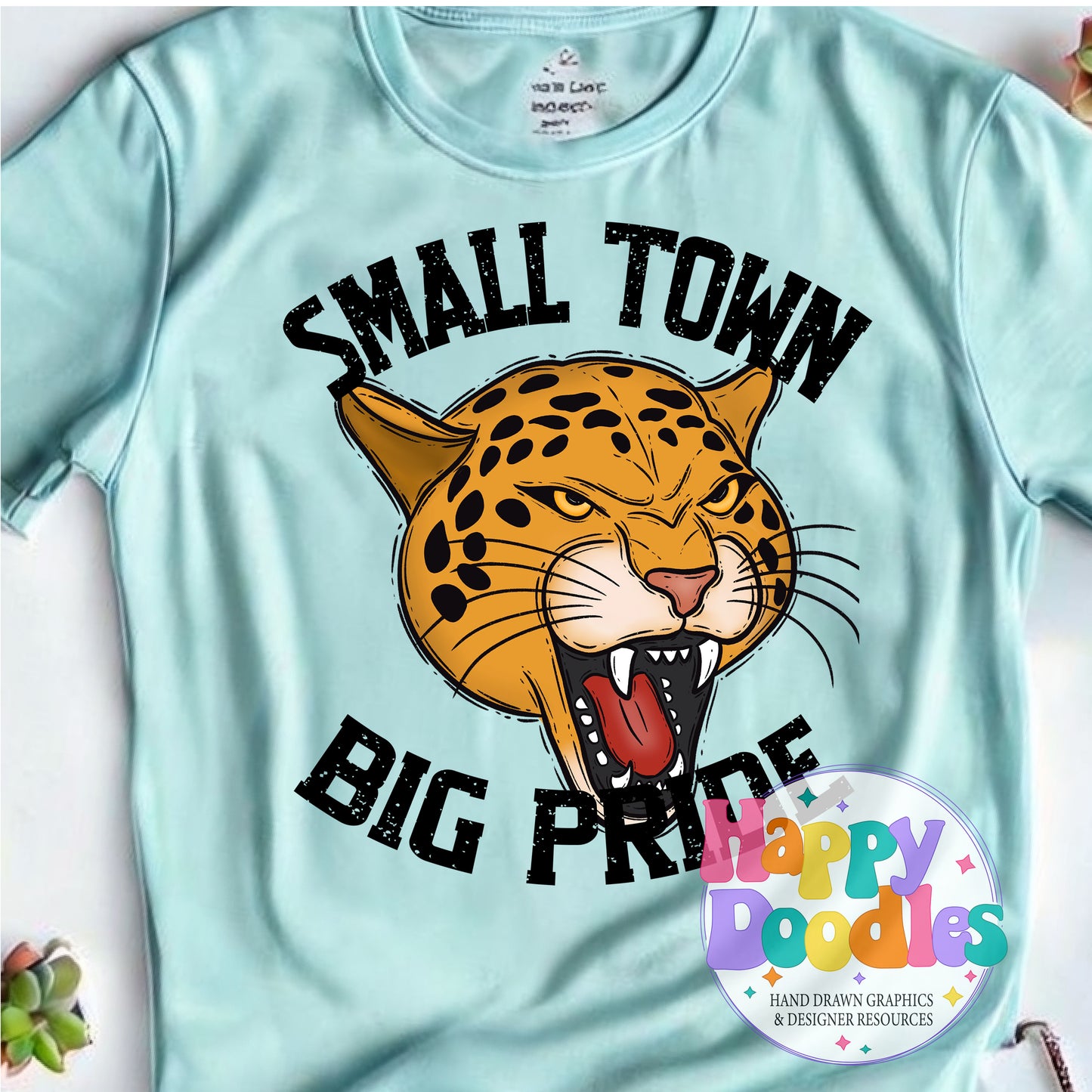 Small Town Big Pride Jaguars Printable PNG Design - Happy Doodles Designs