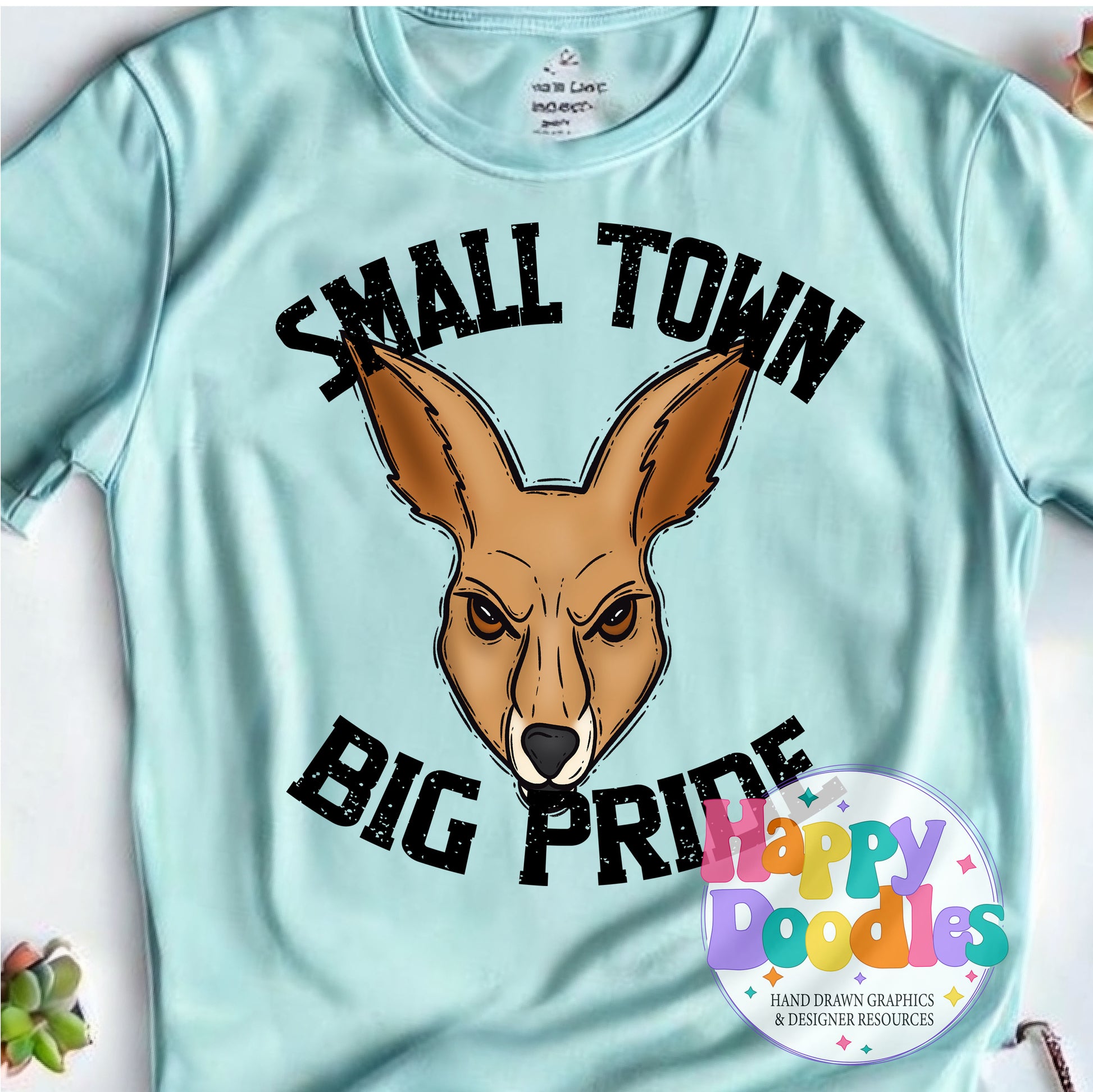 Small Town Big Pride Kangaroos Printable PNG for Sublimation - Happy Doodles Designs