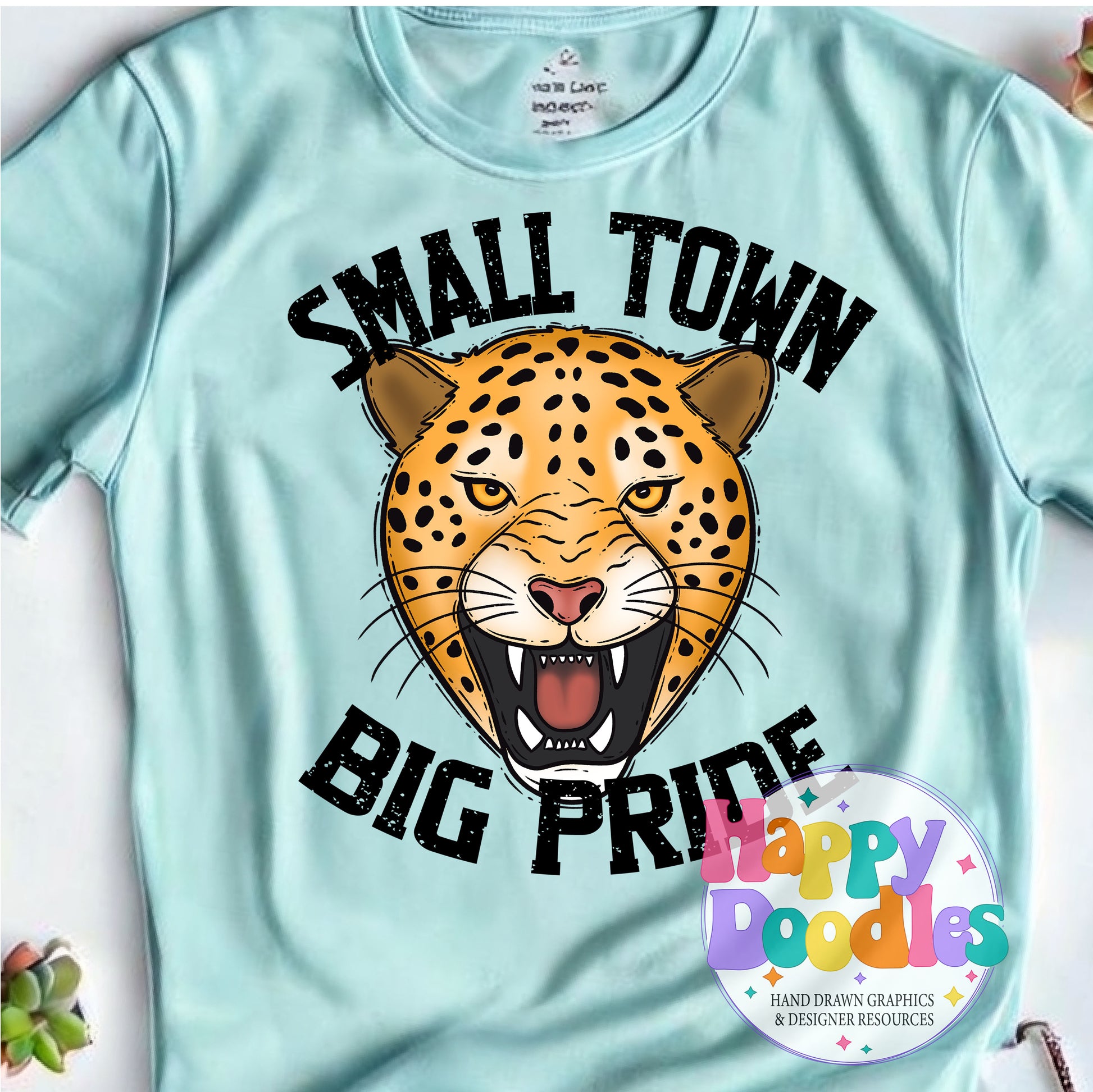 Small Town Big Pride Leopards T-Shirt Printable PNG - Happy Doodles Designs