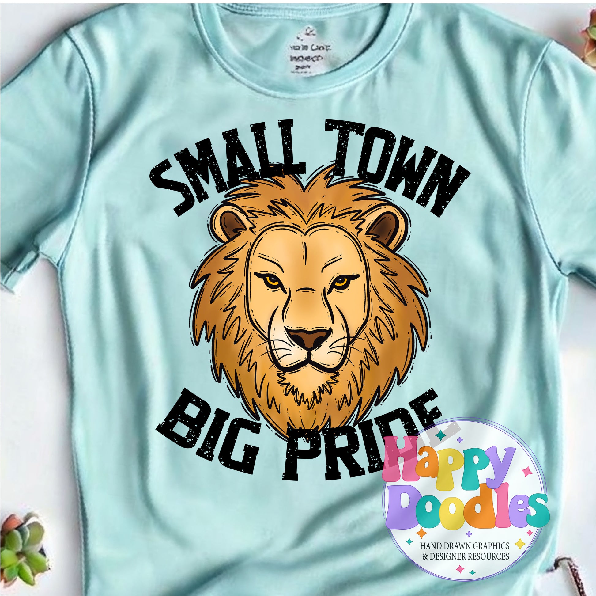 Small Town Big Pride Lion DIY Printable PNG - Happy Doodles Designs