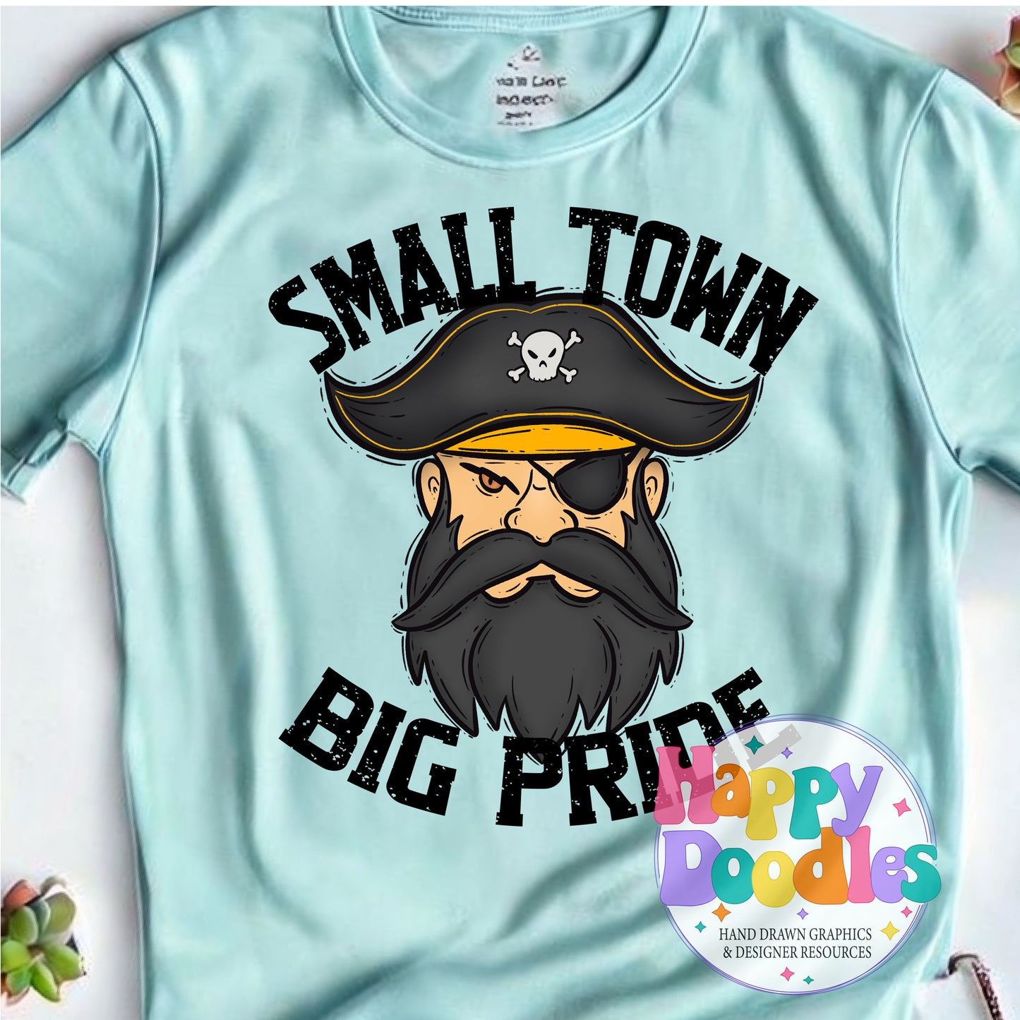 Small Town Big Pride Pirates DIY Printable PNG - Happy Doodles Designs