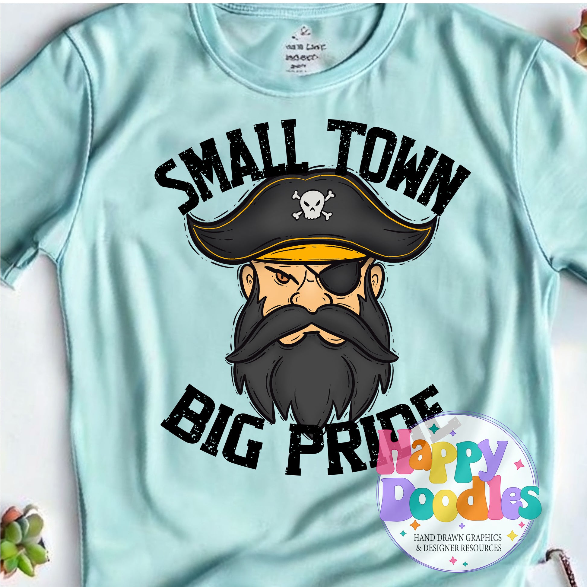 Small Town Big Pride Pirates DIY Printable PNG - Happy Doodles Designs