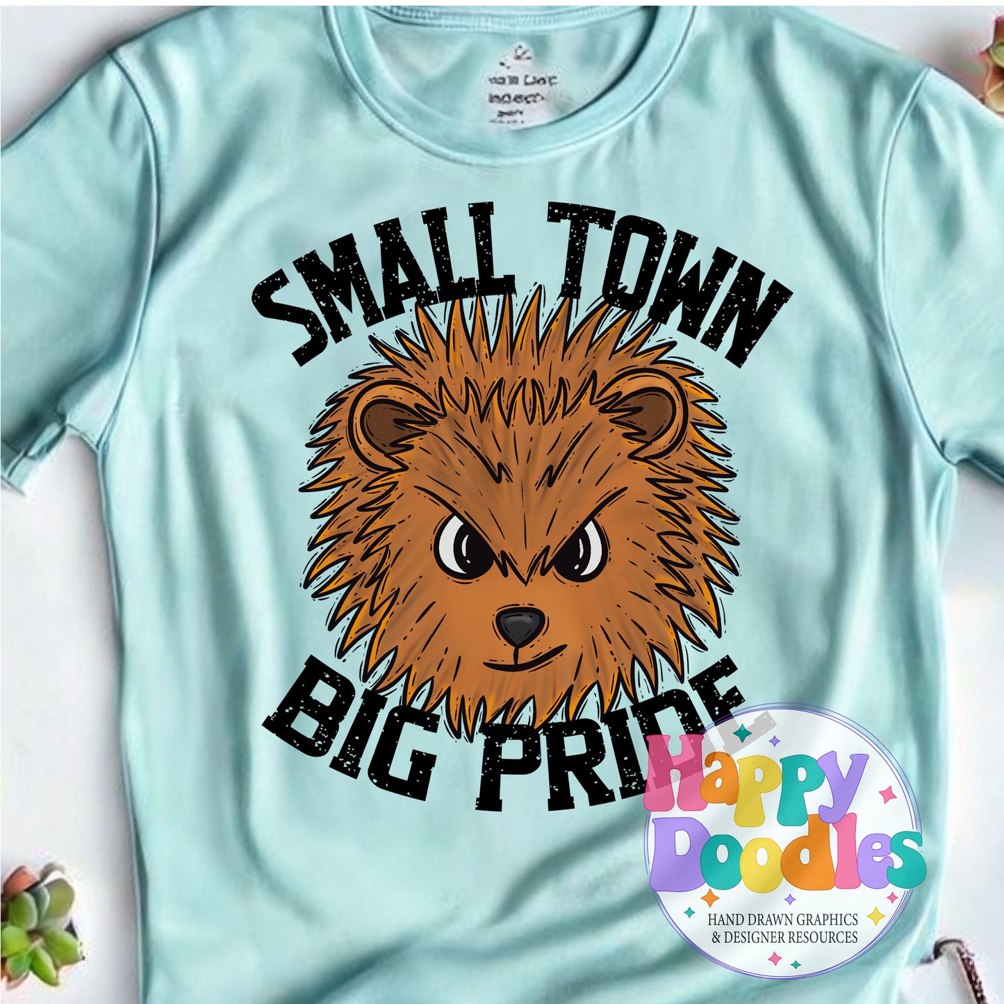Small Town Big Pride Porcupines DIY Printable PNG - Happy Doodles Designs