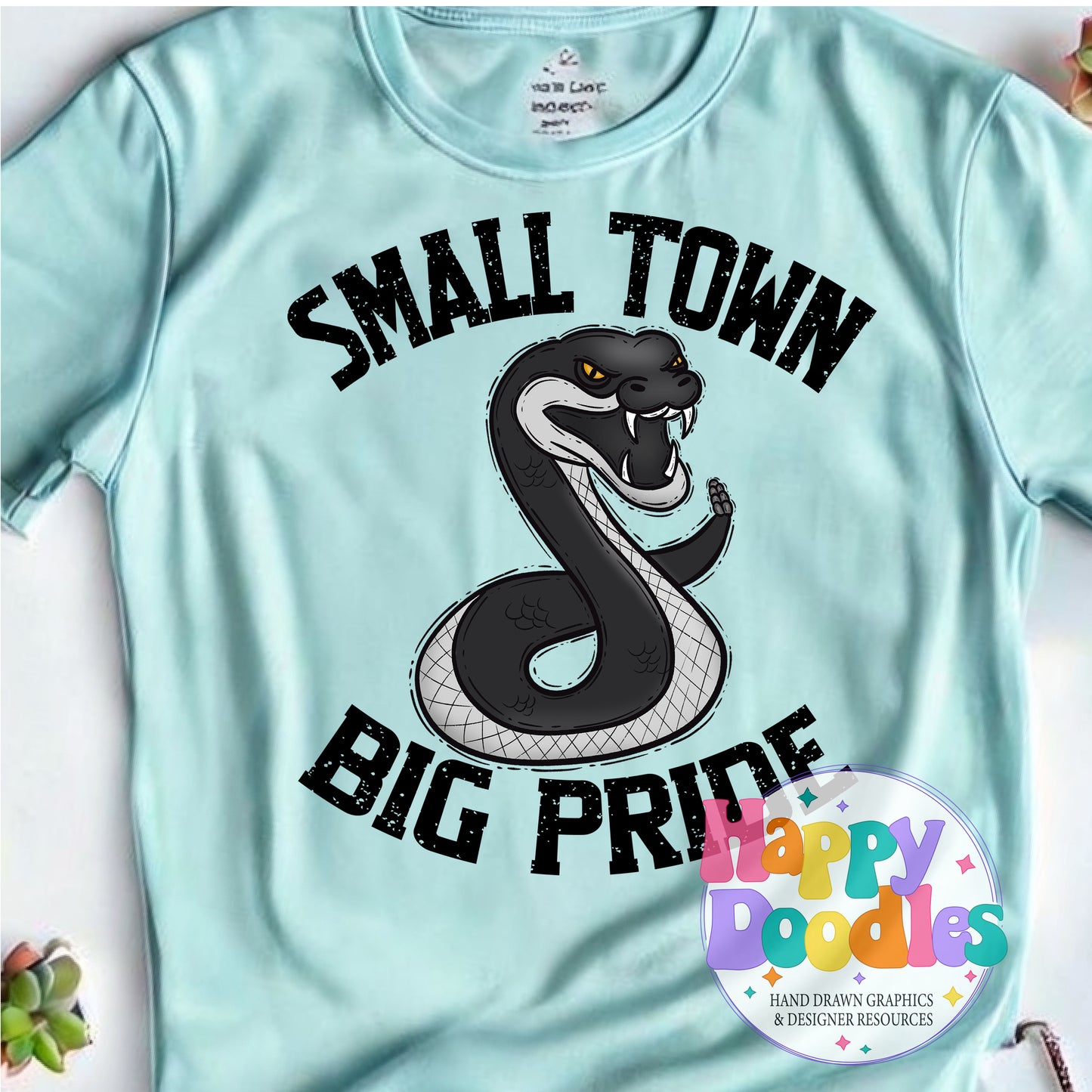 Small Town Big Pride Rattler Printable PNG Download - Happy Doodles Designs
