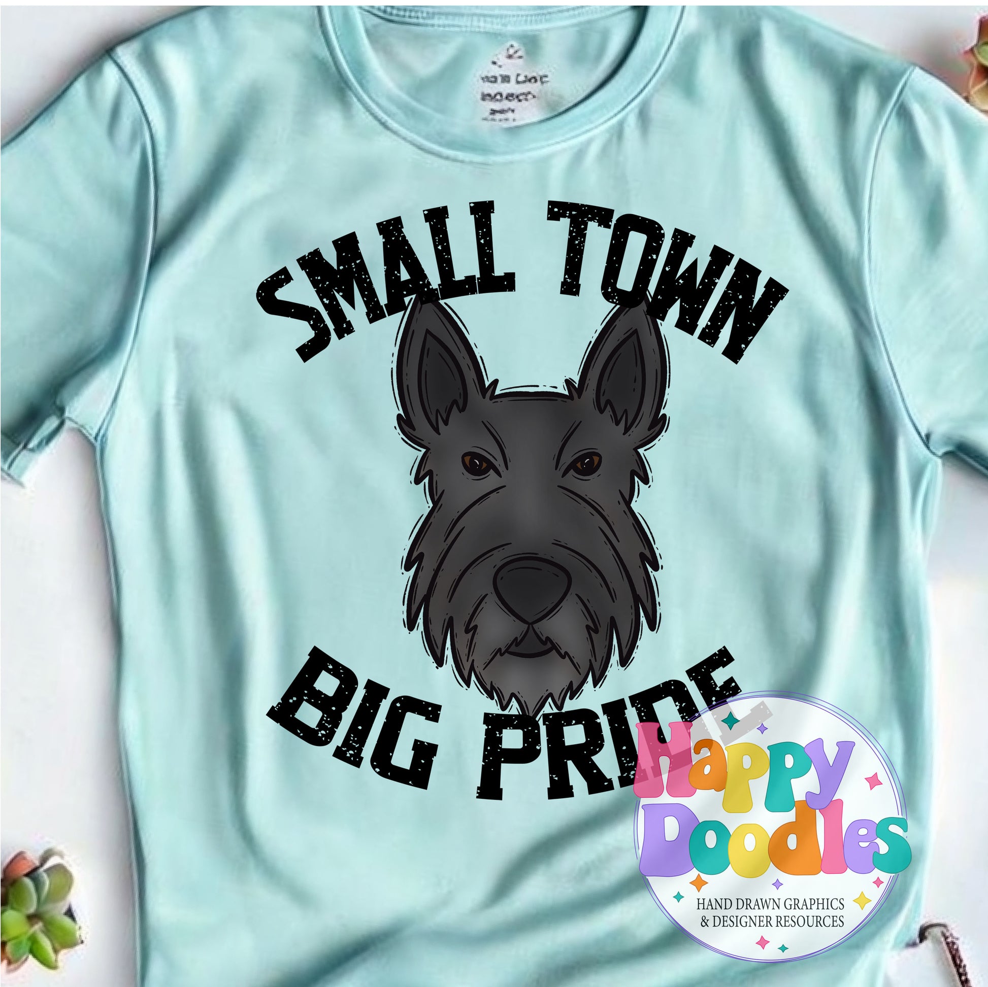 Small Town Big Pride Scottie Printable PNG Download - Happy Doodles Designs