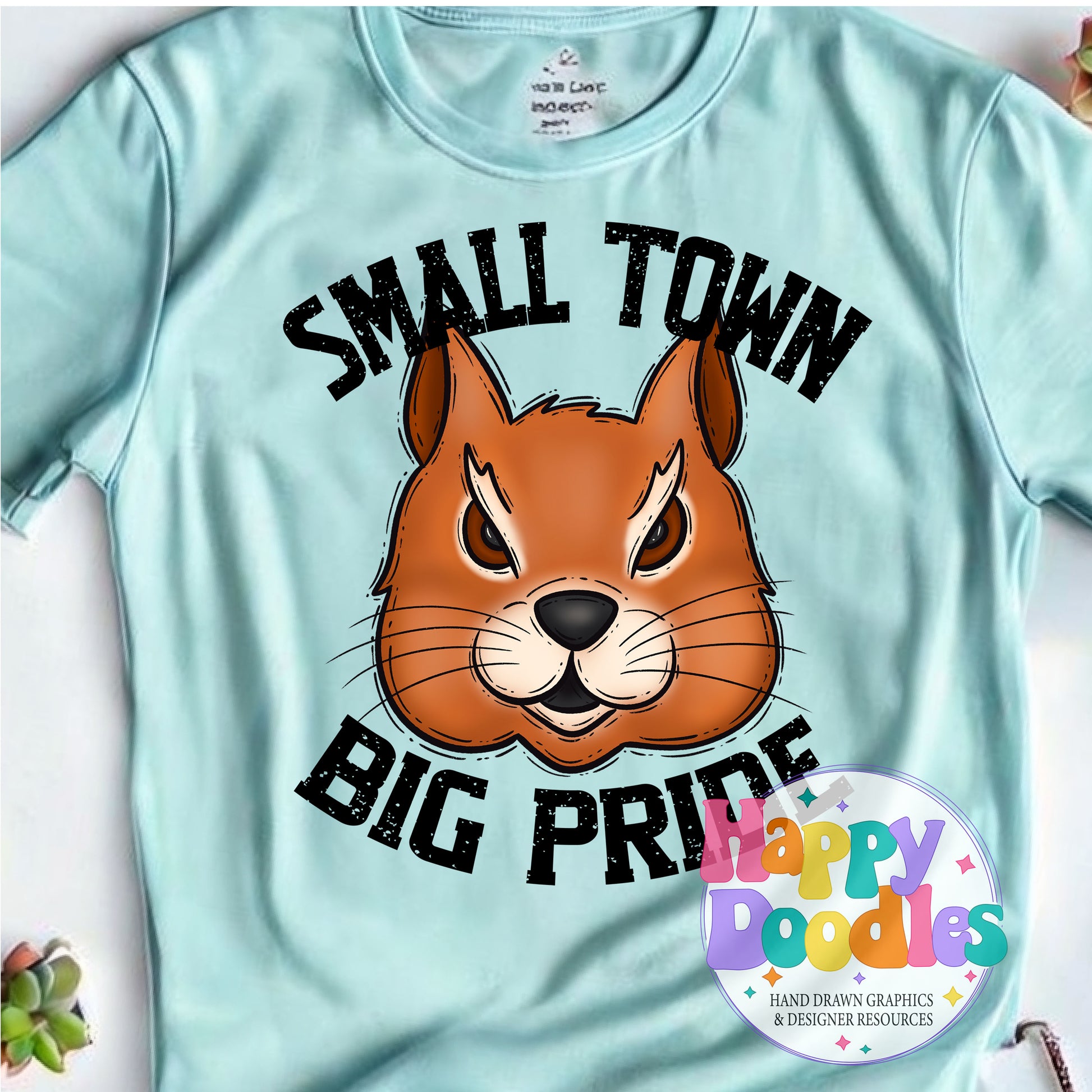 Small Town Big Pride Squirrels Printable PNG Design - Happy Doodles Designs