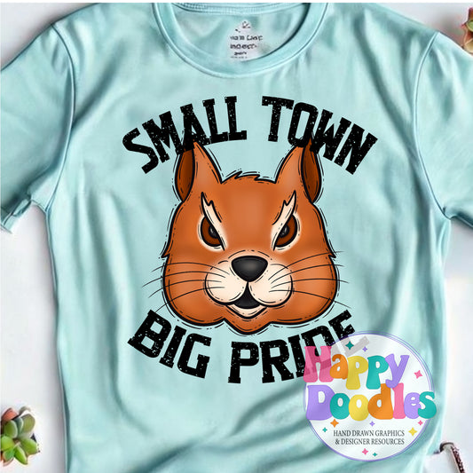 Small Town Big Pride Squirrels Printable PNG Design - Happy Doodles Designs