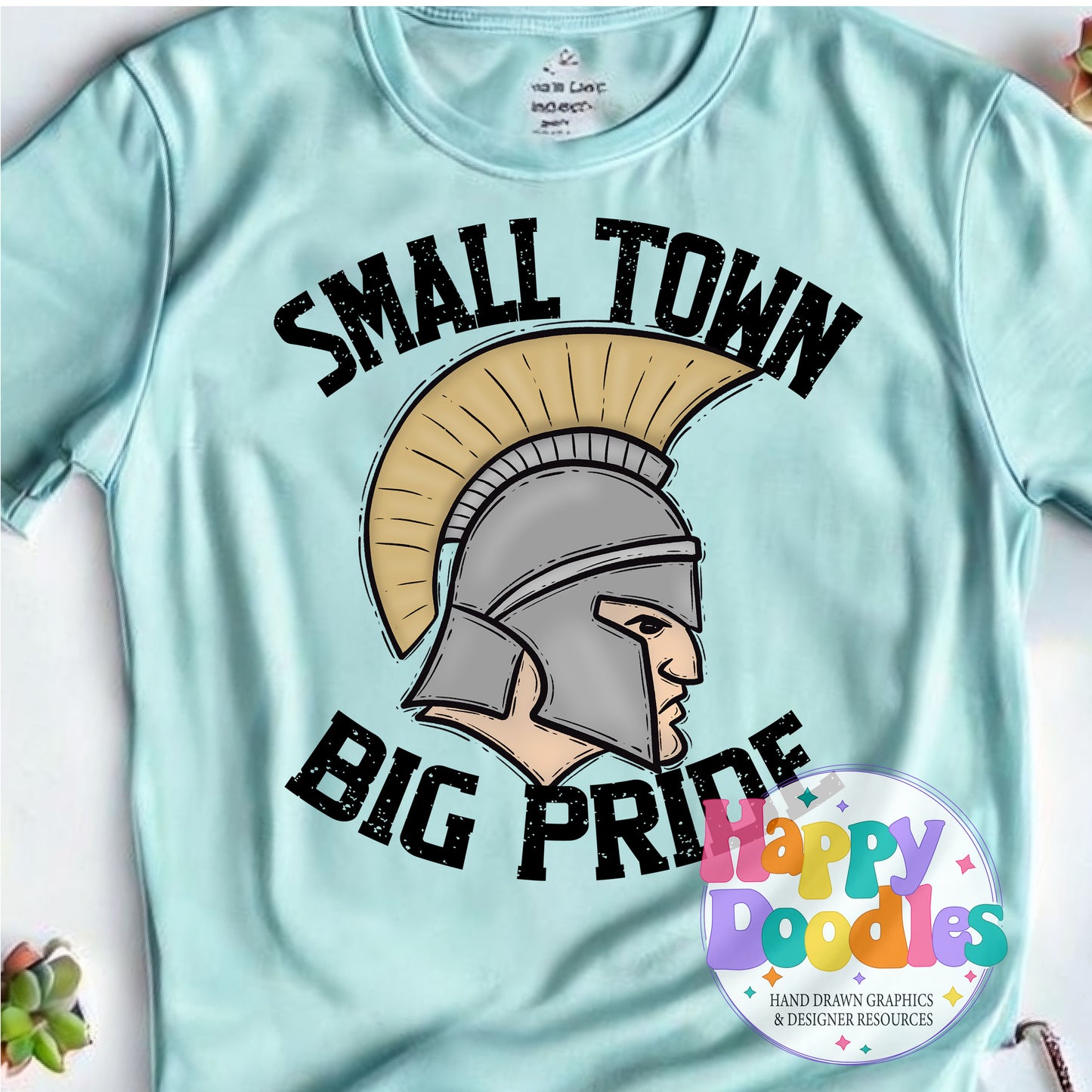 Small Town Big Pride Trojans T-Shirt Printable PNG - Happy Doodles Designs