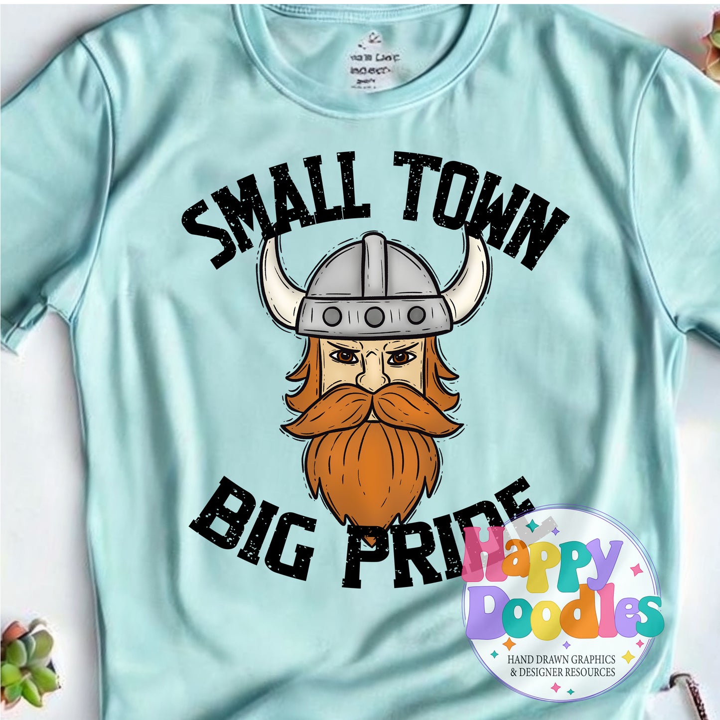 Small Town Big Pride Vikings Printable PNG Download - Happy Doodles Designs