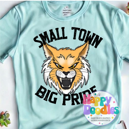 Small Town Big Pride Wildcats Printable PNG Design - Happy Doodles Designs