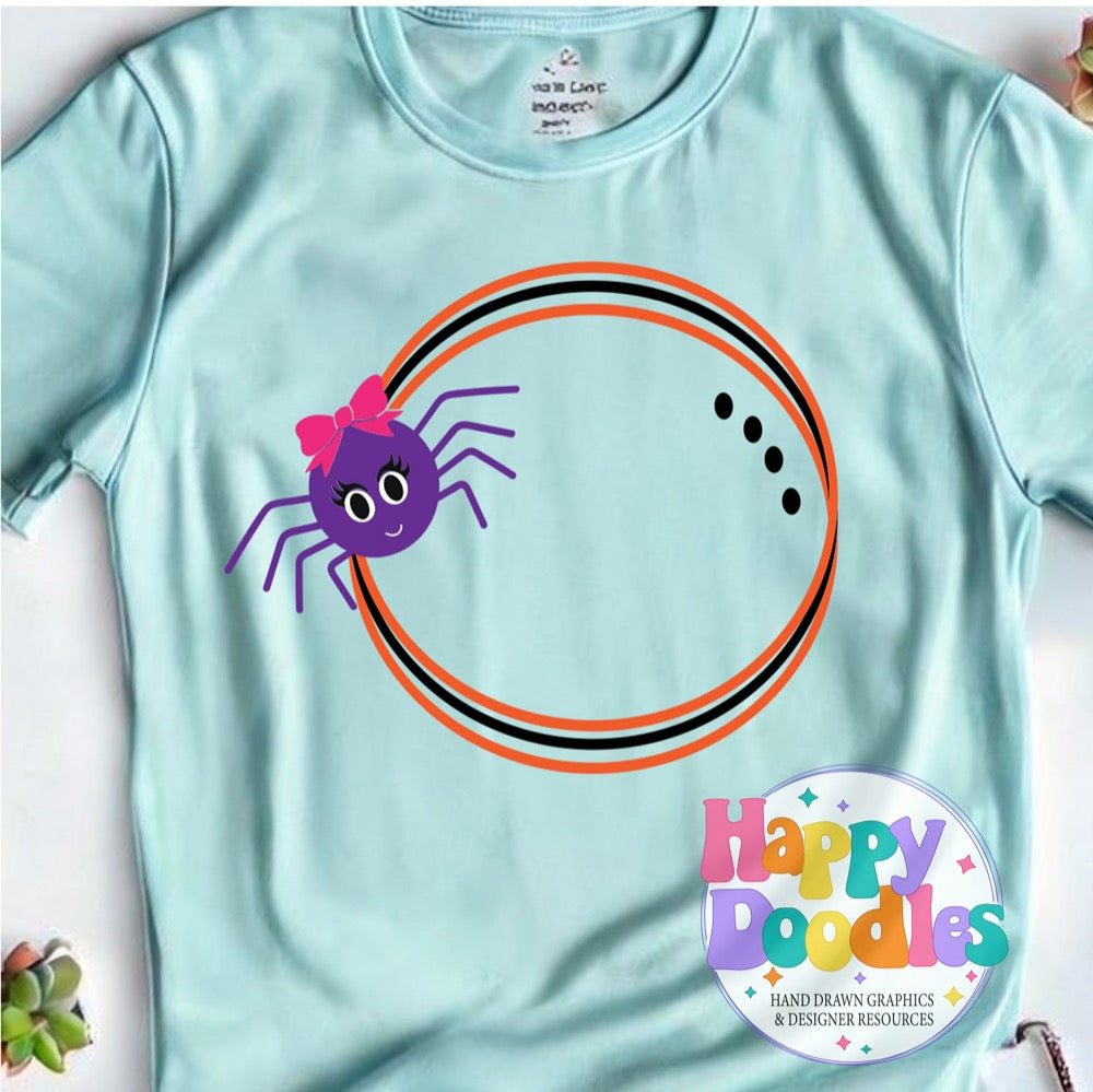 Spider Girl Monogram Frame SVG | Seasonal Monogram Frame for Cricut & Silhouette