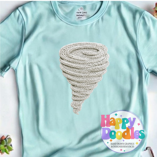 Tornado Light Yarn Mascot High Resolution PNG Clip Art - Happy Doodles Designs