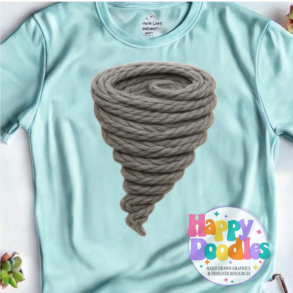 Tornado Yarn Mascot Printable Mascot PNG - Happy Doodles Designs