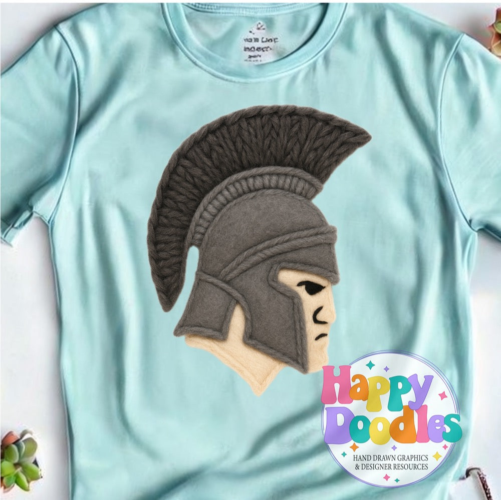 Trojan Crusader Yarn Mascot Printable Mascot PNG - Happy Doodles Designs
