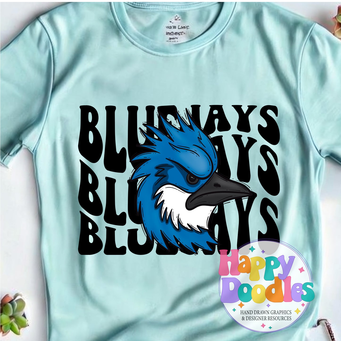 Wavy Retro Bobcats Mascot Printable PNG for Sublimation & Crafts - Happy Doodles Designs