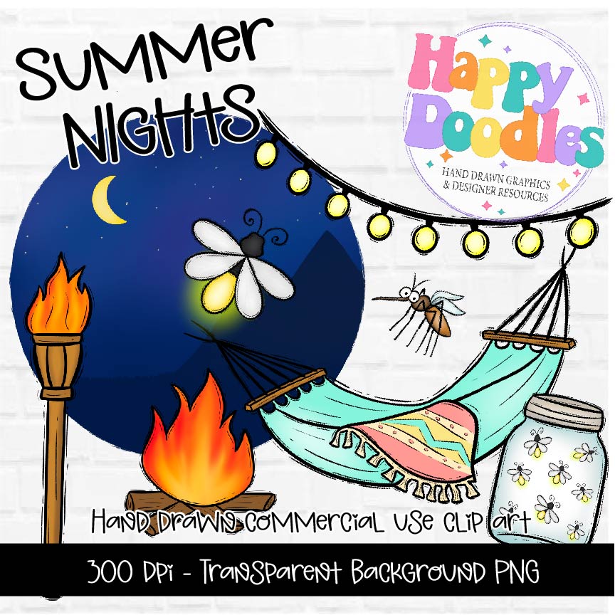 Summer Nights Clipart Graphics 2024