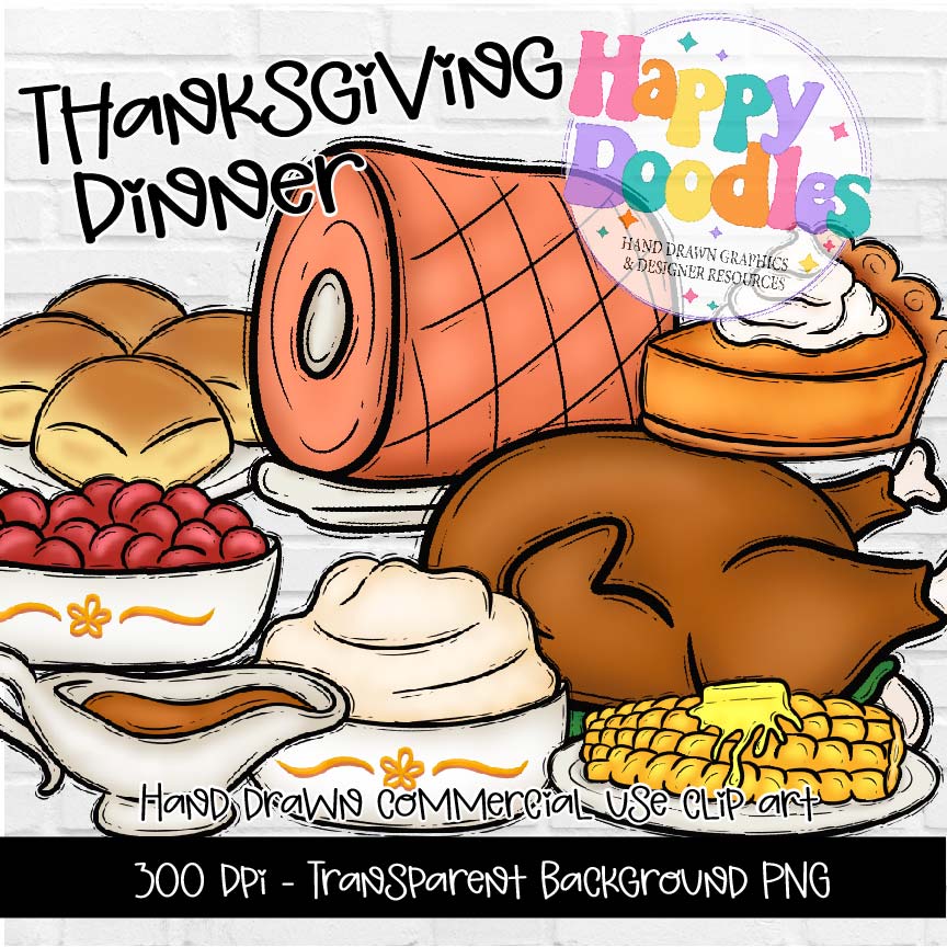 Thanksgiving Dinner Clipart Graphics 2024