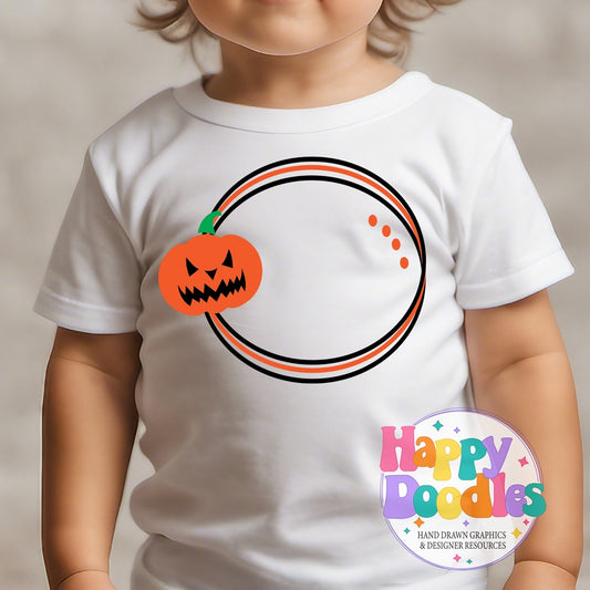 Jackolantern3 Monogram Frame SVG | Fun Holiday Monogram Frame for Crafts