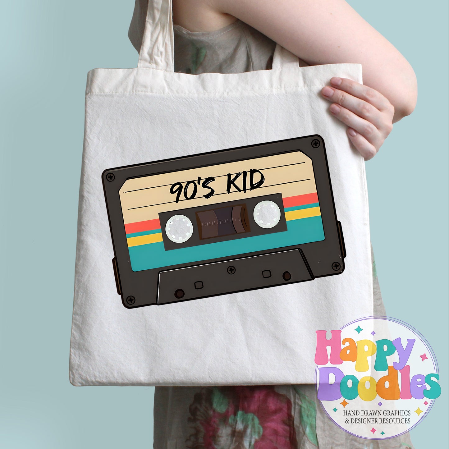 90s Kid Tape Printable PNG for Sublimation & Crafts - Happy Doodles Designs